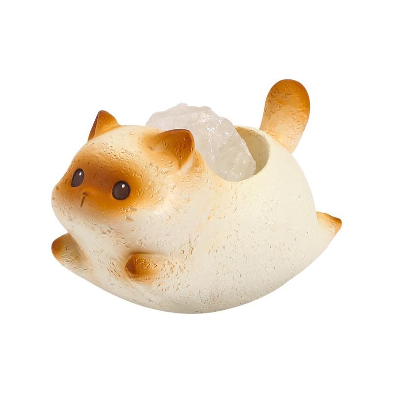 Decorazione versatile: la statuetta di gattino siamese è ideale come ornamento da scrivania per postazioni di lavoro per computer, cruscotti auto, mensole o comodini, portando un tocco di fascino giocoso alla tua casa o all'ambiente dell'ufficio