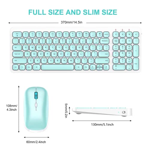 Wireless-Keyboard-Mouse-Combo-cimetech-Compact-Full-Size-Wireless-Keyboard-and-Mouse-Set-Less-Noise-Keys-24G-Ultra-Thin-Sleek-Design-for-Windows-Computer-PC-Notebook-Laptop-Aqua-Green
