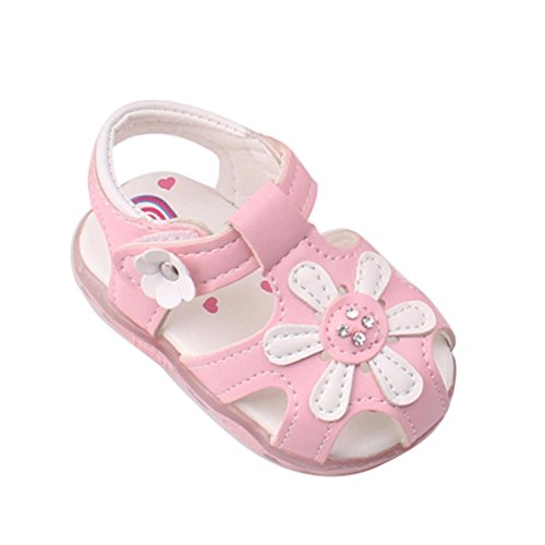 Baby Schuhe Auxma Baby Mädchen Sonnenblume Sandalen beleuchtete Soft-Soled Prinzessin Schuhe (6-12 M, Rosa)