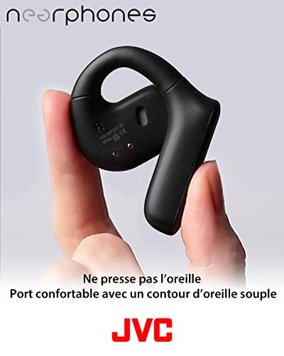 JVC Nearphones écouteurs True Wireless Design Oreilles Libres Water Proof IPX4 pour Le Running Micro Fonction Mute Autonomie 17H Bluetooth 5.1 HA NP35T B - vue 4