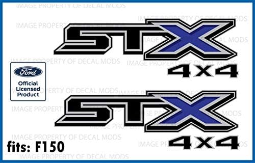 STX 4X4 Decals Stickers for Ford F150 (2015-2020) (Set of 2) Officially Licensed (Blue) - FBLU