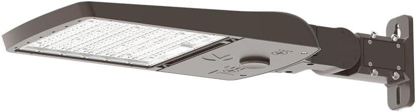 Lithonia Lighting LED Outdoor Area Light Fixture, LED Parking Lot Light with Adjustable Brightness, 3-in-1 Selectable White Color, 4-in-1 Switchable Distribution, UVOLT, Wall or Pole Mount, Bronze