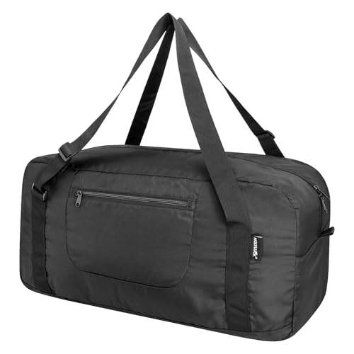 Image of HOLYLUCK Foldable Travel Duffel Bag For Women & Men Luggage Great for Gym, Black Oxford, 55L, Travel Bag