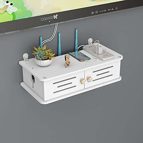 PPGE Home Mensola del Router WiFi, Bianca Scatola