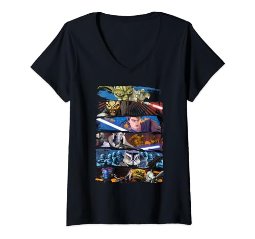 T-shirt Star Wars: The Clone Wars femme col V le cadeau parfait pour fan