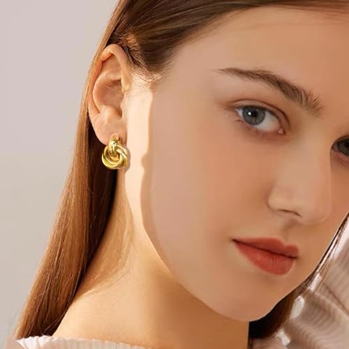 5 Pairs Gold Earrings Set 18K Gold Plated Earrings for Women Drop Dangle Earrings Gold Earings Lightweight Jewelry Gifts4