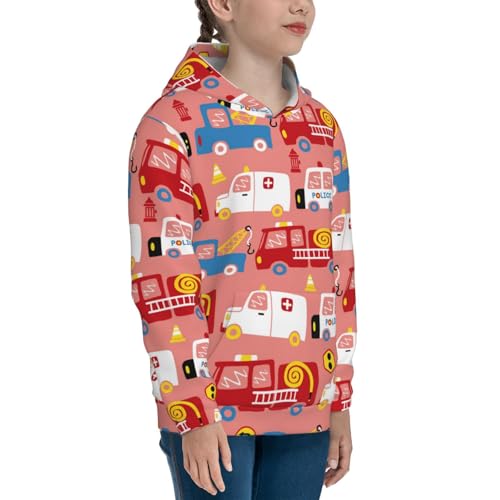 Cartoon with Traffic Elements Kid Hoodies Boys Sweatshirts Girls Pullover with Pocket 7