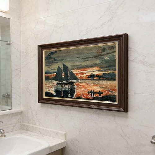 Impressionnisme Winslow Homer toile maritime d'exception cadre suspendu 40x61cm