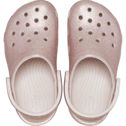 Image of Crocs Kids Classic Glitter Clogs, Quartz Glitter, 4 Toddler