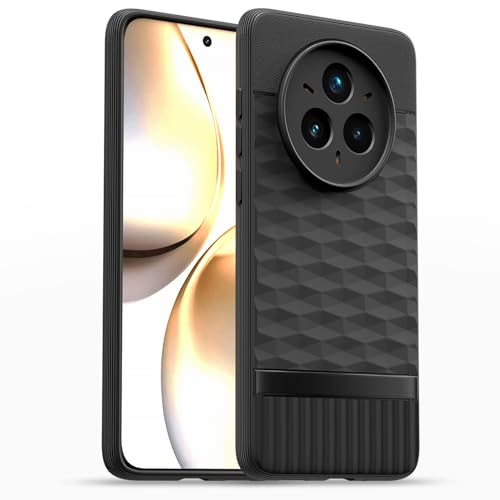 Image of Pikkme Back Cover for Realme 14 Pro Plus 5G / Realme P3 Pro 5G Camera Protection 3D Hexa Cube Design Silicone Protective Bumper Case (Black)