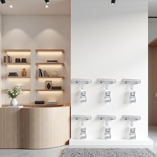 6 Stück transparente Kunststoff-Schilder, drehbar, doppelt, Merchandise-Schilder, Display, drehbare Waren, Mini-Clip-Tag-Halter