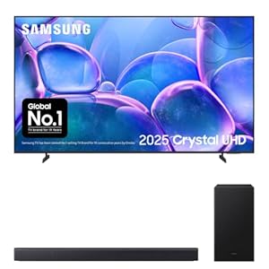 Bundle of Samsung Crystal UHD 75" U7000F 4K Smart TV + Samsung B46CF 2.1ch B-series Soundbar with Subwoofer (2025)