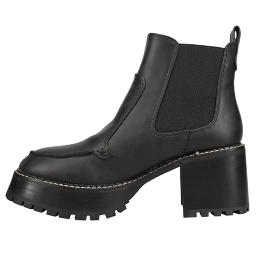 MIA Womens Easton Round Toe Platform Chelsea Casual Boots Ankle Mid Heel 2-3" - Black3