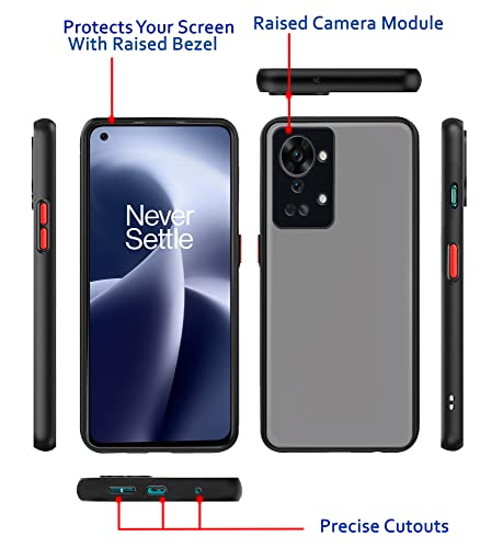 Image of Pikkme Oneplus Nord 2T 5G Back Cover | Hybrid Smoked Back | Full Camera Protection | Raised Edges | Super Soft-Touch | Bumper Case for Oneplus Nord 2T 5G (Black)