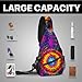 FyLybois Tie Dye Sling Bag for Women Crossbody Backpack Lightweight Chest Daypack Fashion Shoulder Bags for Travel Hiking Biking