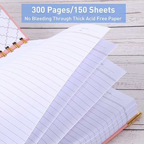 Amanple Spiral Notebook, College Ruled Notebook Journal, 8.5” X 11”, 300 Pages Leather Writing Journal For Women Men, A4 Hardcover Notebook For Work School, 24Pcs Index Tabs, Black #TOP1