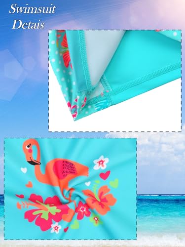 Image of BAOHULU Girls Rash Guard Swimsuit 2 Pieces Long Sleeve Bathing Suit UPF 50+ Quick Dry Beach Swimwear Size 3-14 Years