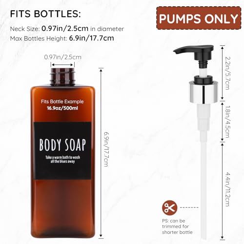 Image of Segbeauty 3pcs Lotion Dispenser Pump Head, Bathroom Shampoo Shower Bottle Pump Replacement, Empty Refillable Bottle Tube Top for Soap Dispenser Conditioner Lotion Body Hand Wash Kitchen Reusable