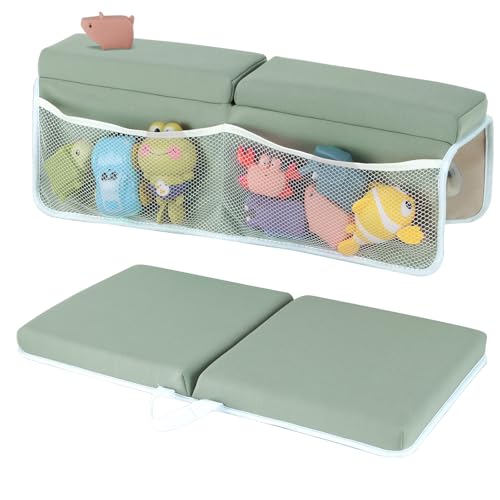 YUFIXO Baby Bath Kneeler and Elbow Rest Pad Set, 1.5 Inch Thick Memory Foam Soft Bath Kneeler with...
