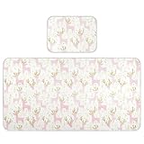 Pink Gold Christmas Elk Cooling Baby Mattress Protector Crib 28