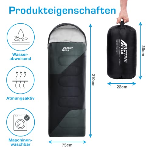 Active Era Premium Mumienschlafsack 250 GSM, Schlafsack Winter & Sommer, 0°C bis 15°C, Indoor und Outdoor Camping, Festivals, Sleeping Bag Wasserabweisend, Ultraleicht, Kleines Packmaß – Bild 5