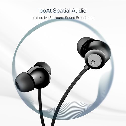 Image of Boat Rockerz Prime 255Z, Spatial Audio,ENx Tech, Dual Pair, 50H Battery, Stream Ad Free Music via App Support, Magnetic Buds, Bluetooth Neckband, Wireless with Mic Earphones (Onyx Black)