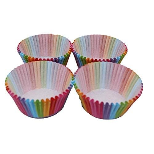 100Pcs/set Rainbow Color Cupcake Baking Paper Cases Cake Box