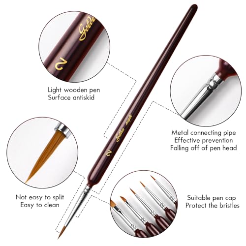 Golden Maple Detail Paint Brush Set,18 PCS Artist Miniature Paint Brushes Model Brushes Micro Detail Brushes for Small Scale Models 40k DND Paint by Numbers Acrylic Watercolor for Adults