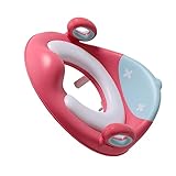 Warmhm Cartoon Toilettentrainer für Kleinkinder Faltbarer Sitz mit Abnehmbarer Polsterung für Töpfchentraining für Erhöhtem Spritzschutz Korallenrosa