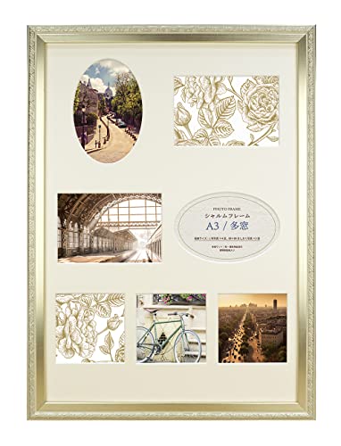 万丈 VANJOH シャルムフレーム A3/多窓 シルバー 106707 壁掛専用