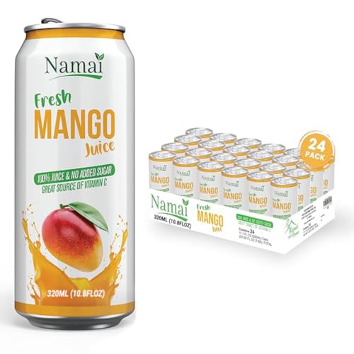 Image of Namai 100% Pure Mango Juice, No Added Sugar, 24 Pack | No Preservatives, Never From Concentrate, 1 Ingredient Only: Mango Juice