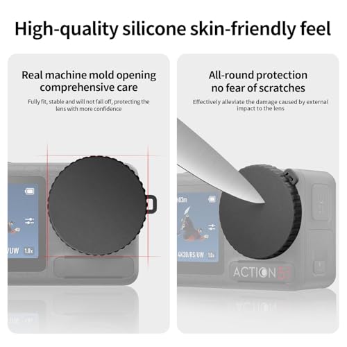 Image of ADOFYS Action Camera Accessories for DJI Osmo Action 5 Pro with Waterproof Case + Ultra Clear Tempered Glass Screen Protector + Lens Protector + HD Front Display Lens Protector + Silicone Rubber Case