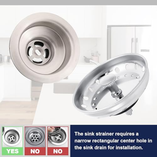 Colador para fregadero de cocina Murtenze 3 piezas acero inoxidable miniatura 4