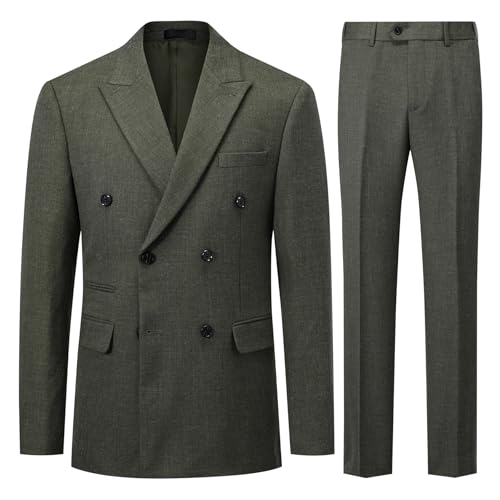 [YFFUSHI] スーツ メンズ 上下セット 2点セット ビジネススーツ ダブルブレスト スリム テーラードジャケット スラックス ウォッシャブル 結婚式 就職 フォーマル オールシーズン 大きいサイズ - YFFUSHI - 商品画像