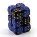 Chessex Dice D6 Sets: Gemini Black & Blue with Gold - 16Mm Six Sided Die (12) Block of Dice, Multicolor
