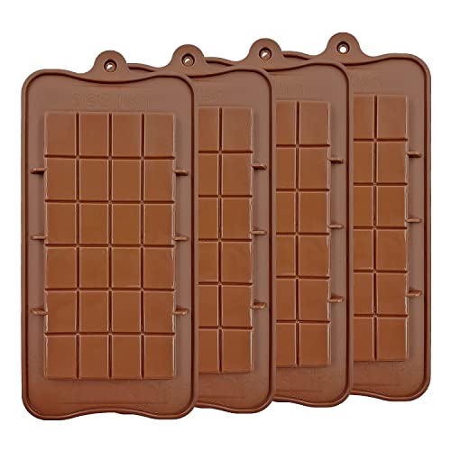 Silicone Break-Apart Chocolate, Food Grade Non-Stick Protein and Energy Bar Mold (Chocolate Bar Mold...