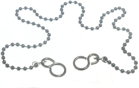 100 x Bath Basin Sink Ball Plugs Chain Chrome Plated Steel 450MM 18"
