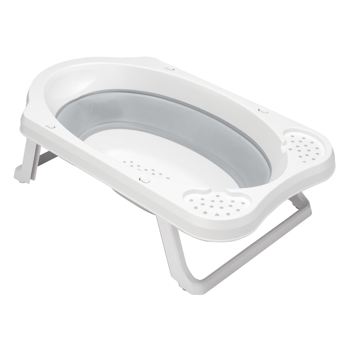 Keeeper Baignoire pliable pour bébé, pieds antidérapants, 48 x 82 x 23,5 cm, capacité 33 l, gris