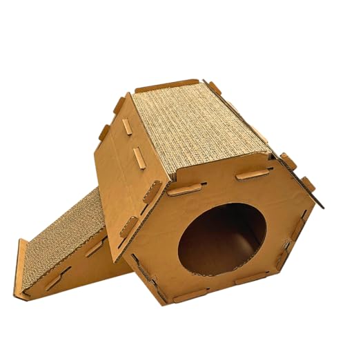 Arranhador Casinha com Rampa para Gatos Anti Stress Brinquedo