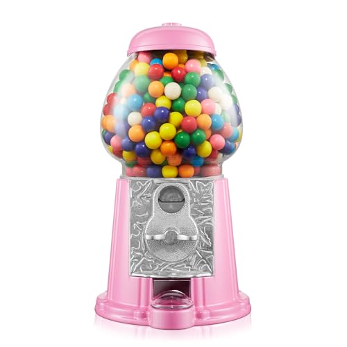 Olde Midway 12' Gumball Machine with Glass Globe and Metal Base - Pink
