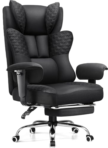 GTPLAYER Big and Tall Office Chair 400LBS Wide Ergonomic Fabric Deluxe Embossing Designed Gaming...