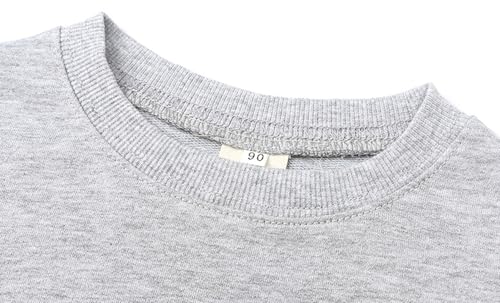 LittleSpring Kids Tracksuits Fashion Long Sleeve Sweatshirt and Athletic Shorts Solid 2-Piece Set Cotton3