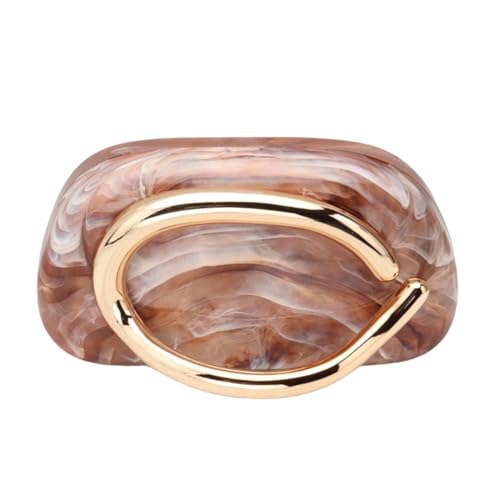 Image of Women Evening Clutch Purse Metal Handle Acrylic Purse Unique Shoulder Bag Causal Handbags for Bride Party Wedding