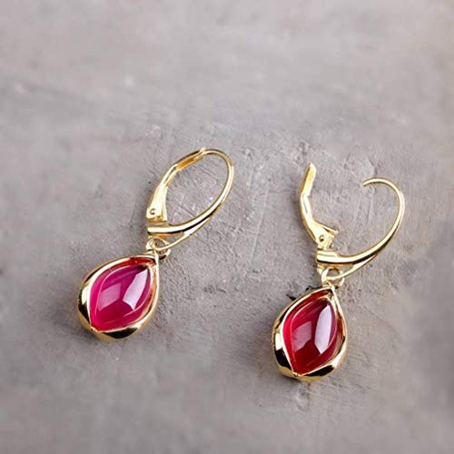 Boucles d'oreilles filles et femmes en corindon rouge le cadeau idéal