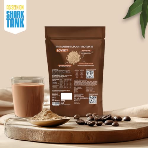 Image of Earthful Honest Plant Protein | 24g Protein /Serving & 4.6g BCAAs | For Weight Management, Energy, Muscle Support & Recovery | Made with Pea & Brown Rice | Coffee Mocha - 504g