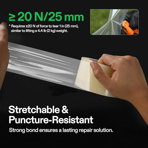 Image of VIVOSUN Greenhouse Repair Tape, 6.3 mil 2 inch x 108' Weatherproof Clear Poly Patch Tape, Heavy Duty Greenhouse Sheeting Coverings Film Tape for Plastic Sheeting and Tents