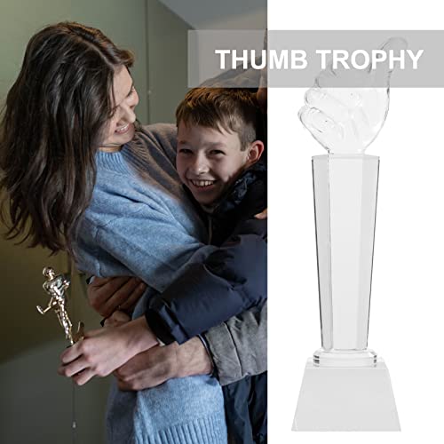 INOOMP Troféu De Vidro De Cristal Polegares Para Cima Troféus Gesto De Mão Estátua De Prêmio Troféu