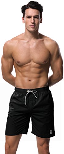SHEKINI Men's Swim Trunks Quick Dry Slim fit Lightweight Beach Shorts with Pockets3