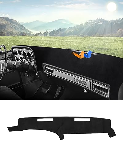 Image of Autorder Dashboard Cover Mat Fit for 1973-1980 Chevy Chevrolet C10 C20 C30 K10 K20 K30 Suburban /1973-1978 GMC C15 C25 C35 K15 K25 K35 Accessories Dash Cover Flannel Sunshade Glare UV Rays Protector