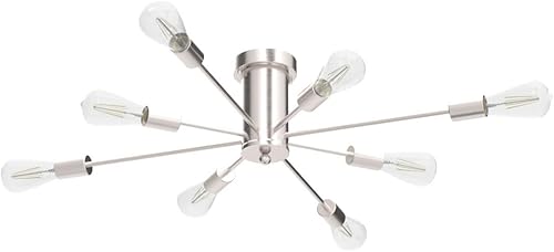 Miniatura 4 de Lámpara de araña Sputnik moderna, lámpara de techo de 8 luces, lámpara de dormitorio, lámpara Sputnik para sala de estar, comedor, cocina, oficina,